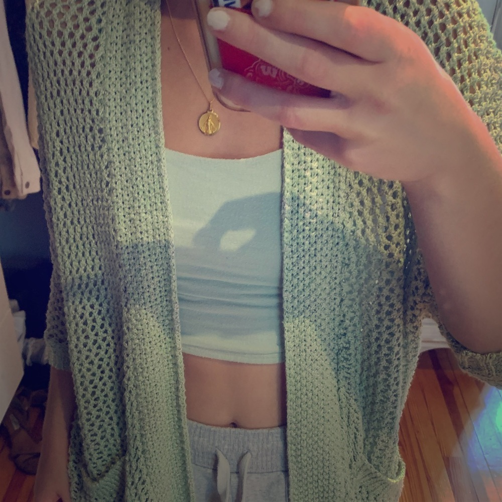 Green knit sweater